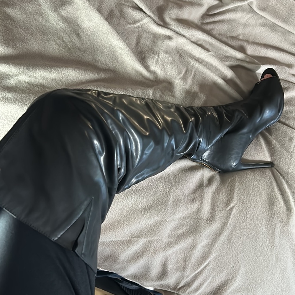 Cape Robbin “Libby” Peep Toe Over the Knee Boots